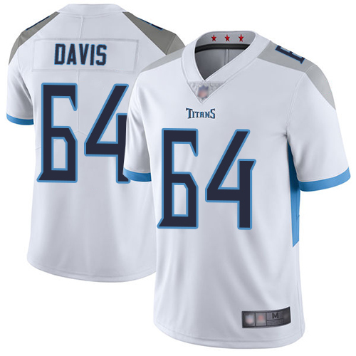 Tennessee Titans Limited White Men Nate Davis Road Jersey NFL Football #64 Vapor Untouchable->youth nfl jersey->Youth Jersey
